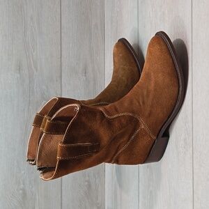 Dan Post Brown Suede Combat & Moto Boots